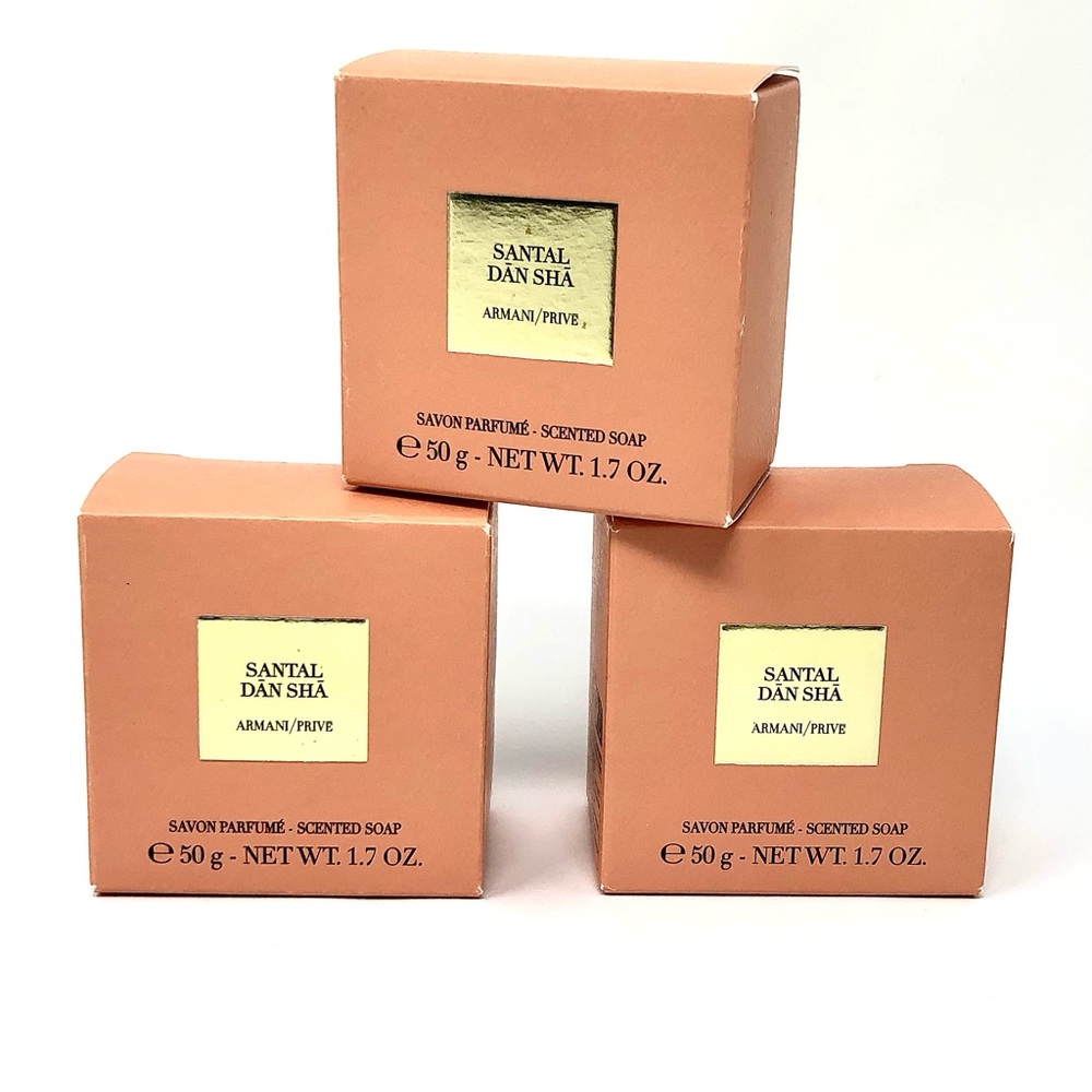 Armani Privé by Giorgio Armani Santal Dān Shā scented soap - NWT set of 3 x 50g